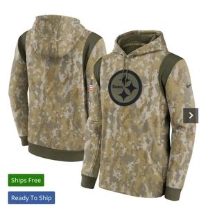 Mens Nike Pittsburgh Steelers XL Camo Salute To Service Hoodie. Brand new w/tags